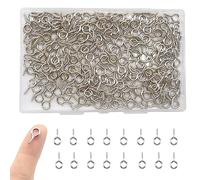 CEEYSEE 300 Pezzi Viti ad Occhiello 8 x 17mm Mini Occhi a Vite Ganci Autofilettanti, Ganci per Ciondoli, Artigianato, Bottiglie di Sughero, Creazione di gioielli fai da te (YJY1)