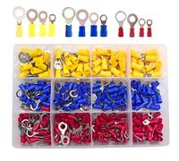 CEEYSEE 360 Pezzi Anello Capocorda Elettrico Terminale Connettori Elettrici Diametro Foro Ø M4 5 6 8 Crimpare Connettori - Per Cavi Da 0.5 - 6,0 mm² (Rosso、Blu、Giallo/YPRZ)