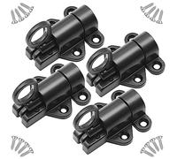 CEEYSEE 4 Pezzi Chiavistello Scorrevole Alluminio Chiavistello a Molla Serratura Porta Automatico con Viti per Porte,Finestre,Armadi, Finestre (Nero/FJH)