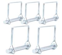 CEEYSEE 5 Pezzi Spina di Sicurezza 10 mm x 80 mm Uno spinotto di tubi a cerniera con bloccaggio ad angolo a U in zincato per rimorchi, trattori, ribaltabili, fattorie, tosaerba (F.10 mm x 80 mm)