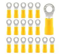 CEEYSEE 50 Pezzi Anello Capocorda Elettrico Terminale Connettori Elettrici Diametro Foro M5 Crimpare Connettori - Per Cavi Da 4,0 - 6,0 mm² (Giallo/YPRY5)