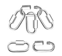 CEEYSEE 6 collegamenti rapidi per catena M4 in acciaio inossidabile 304, chiusura a moschettone, clip resistenti per altalena, campeggio, capacità massima di carico 110 kg (U/M4/0-SK)