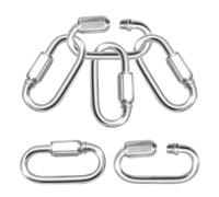 CEEYSEE 6 collegamenti rapidi per catena M5 304, in acciaio inox, chiusura a moschettone, resistenti, per altalena, campeggio, capacità massima di carico 150 kg (U/M5/0-SK)