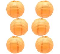 CEEYSEE 6 Pezzi Lanterne di Carta 30cm Lanterne Rotonde Arancione di Carta Lanterne di Carta Appese per Decorazioni di Festa Compleanno Matrimonio Natale Giardini(DCNS)