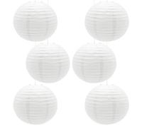 CEEYSEE 6 Pezzi Lanterne di Carta 30cm Lanterne Rotonde Bianco di Carta Lanterne di Carta Appese per Decorazioni di Festa Compleanno Matrimonio Natale Giardini(DBIS)