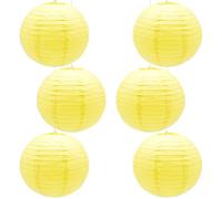 CEEYSEE 6 Pezzi Lanterne di Carta 30cm Lanterne Rotonde Giallo di Carta Lanterne di Carta Appese per Decorazioni di Festa Compleanno Matrimonio Natale Giardini(DHUS)
