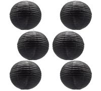 CEEYSEE 6 Pezzi Lanterne di Carta 30cm Lanterne Rotonde Nero di Carta Appese per Decorazioni di Festa Compleanno Matrimonio Natale Giardini(DHES)