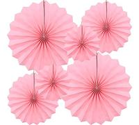 CEEYSEE 6 Pezzi Ventagli di Carta 20/30/40cm Decorazione di Festa Rotondi Fiori dei Ventagli di Carta Ghirlande di Carta Decorazioni da Appendere per Feste, Giardini e Compleanni(ZFNS)