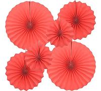 CEEYSEE 6 Pezzi Ventagli di Carta 20/30/40cm Decorazione di Festa Rotondi Fiori dei Ventagli di Carta Ghirlande di Carta Decorazioni da Appendere per Feste, Giardini e Compleanni(ZHOS)