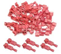 CEEYSEE 60 Pezzi T-Tap Filo Connettori Elettrici T-Tap Morsetti Elettrici Rapidi Nylon Connettori Cavi Elettrici Kit - Per Cavi Da 0,5 - 1,0 mm²(Rosso/YNXH)