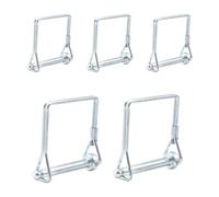 CEEYSEE Confezione da 5 perni di bloccaggio 6 mm x 50 mm Una perno pieghevole con perno tubolare e chiusura a scatto Ansa quadrata in zinco per rimorchio, trattore, cassone, fattoria, tosaerba