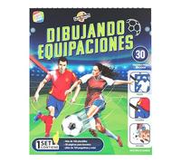 Cefa Toys Disegnare squadre di calcio Petit Picasso, 30 fogli,100 adesivi,100 stencil,12 dipinti,1 pennarello punta fine. Adatto per bambini dagli 8 anni in su