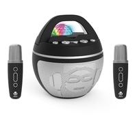 Cefa Toys - iDance Speaker Karaoke Party Ball - Altoparlante Karaoke Bluetooth con 2 microfoni wireless e luci da discoteca - 40 W portatile - Batteria ricaricabile - Supporto per cellulare e tablet