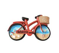 Cefalonia Grecia, magnete per frigorifero a forma di bicicletta 3D, regalo di souvenir fatto a mano, decorazione per casa e cucina, collezione di magneti per frigorifero Cefalonia
