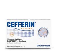 Cefferin, Integratore Alimentare, Vitamina C, Zinco, Sambuco, Integratore per le Difese Immunitarie, Sistema Immunitario in Bustine Pronto da Bere, 14 Bustine, Gusto Frutti Bosco, STARDEA
