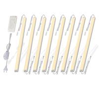 Cefrank Barre Luminose LED Sotto Mobile, Luci Armadietti, 8pcs 30cm V-Shape, 16 Watt 1600 Lumens, Bianco Caldo (3000K)