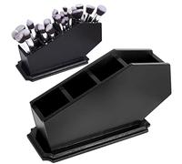 CEFRECO Porta pennelli a forma di bara, in legno, stile gotico, organizer per trucco per vanità, decorazione spettrale di Halloween per bagno, soggiorno o camera da letto, regalo stregone per donne, nero, 28 x 15 x 10 cm