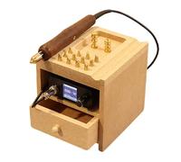 CEGBREU Macchina elettrica for Piegare i Bordi in Pelle, pressa elettrica for sigillare i Bordi a Caldo: Temperatura Regolabile, Impugnatura ergonomica in Noce(Single Machine)