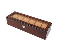 CEHJZQRPL 6 scomparti for orologi, organizer for gioielli di lusso, vassoio for braccialetti, espositore for orologi in legno, piano in vetro, fibbia in metallo con serratura