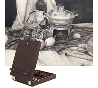 CEHJZQRPL Cavalletti da tavolo in legno for artisti, accessori, scatole for schizzi regolabili, custodia grande da tavolo portatile(Brown)