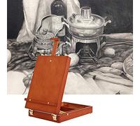 CEHJZQRPL Cavalletti da tavolo in legno for artisti, accessori, scatole for schizzi regolabili, custodia grande da tavolo portatile(Khaki)