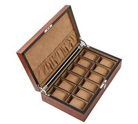CEHJZQRPL Custodia for organizer for orologi - Vassoio for bracciale con 12 scomparti e 5 cuscini rimovibili, chiusura in metallo(Beige)