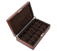 CEHJZQRPL Custodia for organizer for orologi - Vassoio for bracciale con 12 scomparti e 5 cuscini rimovibili, chiusura in metallo(Brown)