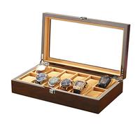 CEHJZQRPL Custodia for organizer for orologi - Vetrine di lusso premium da 12 scomparti con chiusura in metallo con cornice, grandi scatole porta orologi e gioielli(Brown)