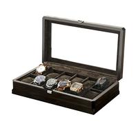 CEHJZQRPL Custodia for organizer for orologi - Vetrine di lusso premium da 12 scomparti con chiusura in metallo con cornice, grandi scatole porta orologi e gioielli(Black)
