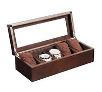 CEHJZQRPL Grande scatola porta orologi da uomo - 5 scomparti for orologi, organizer for gioielli di lusso in legno, espositore for orologi, piano in vetro, 5 cuscini rimovibili