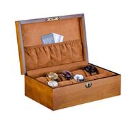 CEHJZQRPL Scatola for orologi - Espositore for gioielli di lusso da 10 scomparti con cuscino morbido, vassoio for braccialetti con serratura robusta e sicura