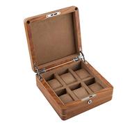 CEHJZQRPL Scatola porta orologi con 6 scomparti, custodia portagioielli in legno con serratura in metallo e cuscini rimovibili marroni/beige(Beige)