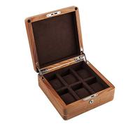 CEHJZQRPL Scatola porta orologi con 6 scomparti, custodia portagioielli in legno con serratura in metallo e cuscini rimovibili marroni/beige(Brown)