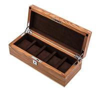 CEHJZQRPL Scatola porta orologi da 5 pezzi, organizer for gioielli di lusso, espositore for orologi in legno con 5 cuscini di stoccaggio rimovibili e serratura in metallo