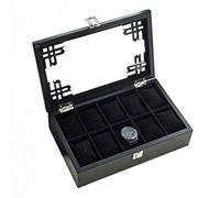 CEHJZQRPL Scatola porta orologi da uomo, da donna, di lusso, for gioielli, organizer in legno, for 10 orologi, con coperchio in vetro, fibbia in metallo bloccabile