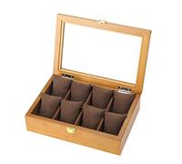 CEHJZQRPL Scatola porta orologi da uomo - Espositore for orologi con 8 scomparti, organizer for gioielli da uomo e da donna in legno, con cuscini rimovibili(B)