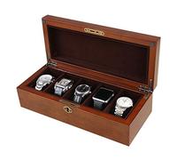 CEHJZQRPL Scatola porta orologi da uomo, espositore for orologi di lusso, organizer in legno for 12 orologi, con coperchio in vetro e fibbia in metallo bloccabile.