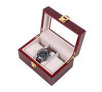 CEHJZQRPL Scatola porta orologi di lusso, organizer for gioielli, espositore for orologi in legno con piano in vetro e 3 cuscini di stoccaggio rimovibili, chiusura in metallo con serratura.