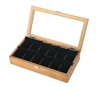 CEHJZQRPL Scatola porta orologi, espositore for gioielli, organizer con 12 cuscinetti for orologi rimovibili e fibbia in metallo con serratura.(Wood Color)