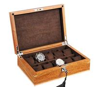 CEHJZQRPL Scatola porta orologi in legno con 10 scomparti, espositore for gioielli e orologi, con serratura in metallo, organizer for uomo e donna