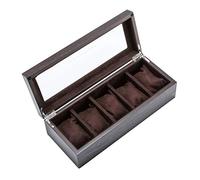 CEHJZQRPL Scatola porta orologi in legno for gioielli, espositore for orologi, organizer for gemelli con 5 cuscini rimovibili e chiusura in metallo