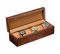 CEHJZQRPL Scatola porta orologi in legno for uomo e donna, 6 scomparti, custodia portaoggetti for gioielli e braccialetti, con cuscini morbidi e lucchetto in metallo bloccabile
