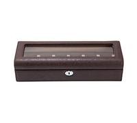 CEHJZQRPL Scatola portaoggetti for orologi a 6 scomparti con chiusura a fibbia in metallo con 6 cuscini, organizer for vetrine con piano in vetro