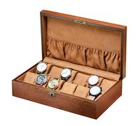 CEHJZQRPL Scatola portaoggetti for orologi da 10 scomparti, fodera interna in morbido floccaggio con 10 cuscini, chiusura in metallo, organizer for vetrina