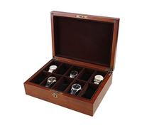 CEHJZQRPL Scatola portaoggetti for orologi e gioielli con 10 griglie, organizer for espositori con cuscini, fibbia in metallo con serratura, da donna