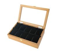 CEHJZQRPL Scatola portaoggetti for orologi e gioielli con 10 scomparti, con porta cuscini, fibbia in metallo con serratura(B)