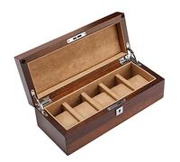 CEHJZQRPL Scatola portaoggetti for orologi e gioielli con 5 griglie, organizer for bracciali, scatole portaoggetti con 5 cuscini rimovibili e chiusura in metallo