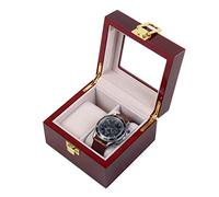 CEHJZQRPL Scatola portaoggetti for orologio a 2 scomparti, fodera interna in morbido floccaggio di legno con 2 cuscini, chiusura con fermaglio in metallo