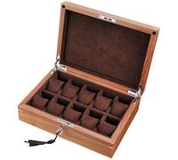 CEHJZQRPL Scatola portaoggetti in legno for orologi, 10 scomparti, for gioielli, bracciali, collezioni, custodia da viaggio con cuscini morbidi e lucchetto in metallo.
