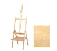 CEHJZQRPL Set di cavalletti in legno, scaffale portaoggetti for articoli artistici, sgabello pieghevole portatile for schizzi e cassetti(Easel+4K drawing board)